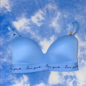 Wireless push-up bra (slate blue)- PINK